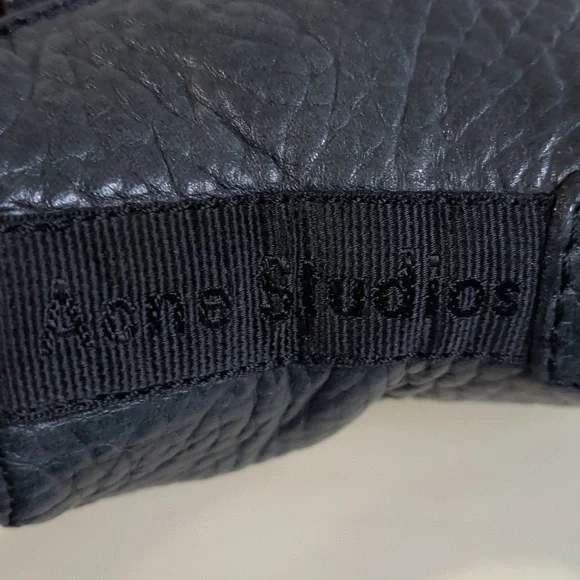 Acne Studios Black Pebbled Leather Ankle Boots Size 37EU - Picture 6 of 12